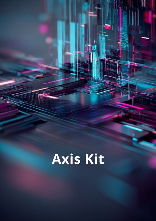 Technical diagram or blueprint with 'Axis Kit' text on a blurred background