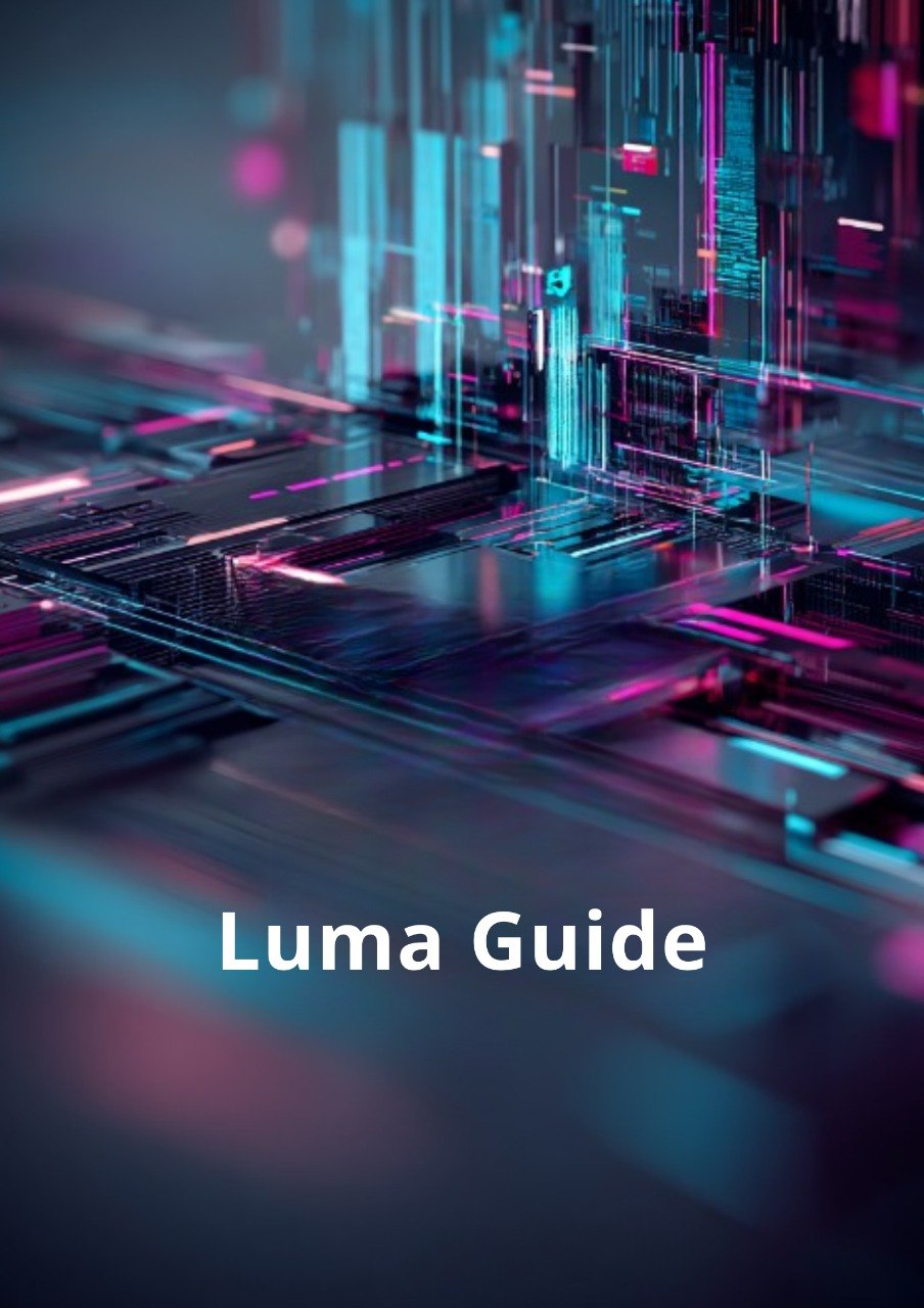 Technological background with 'Luma Guide' text