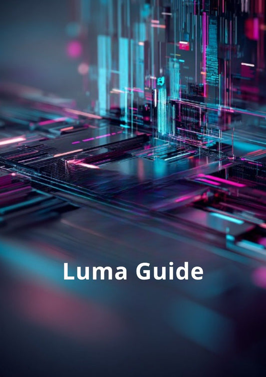 Technological background with 'Luma Guide' text