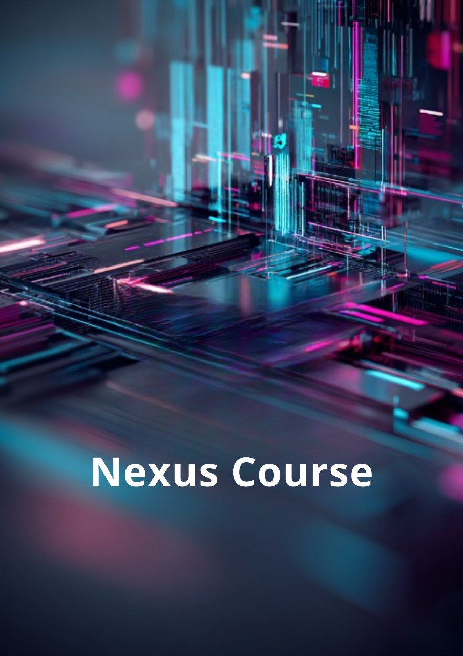 Futuristic technology design with 'Nexus Course' text overlay