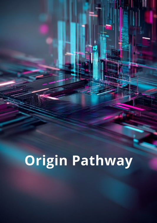 Futuristic technology design with 'Origin Pathway' text