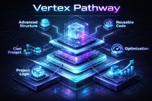 Diagram of 'Vertex Pathway' with interconnected components on a dark background